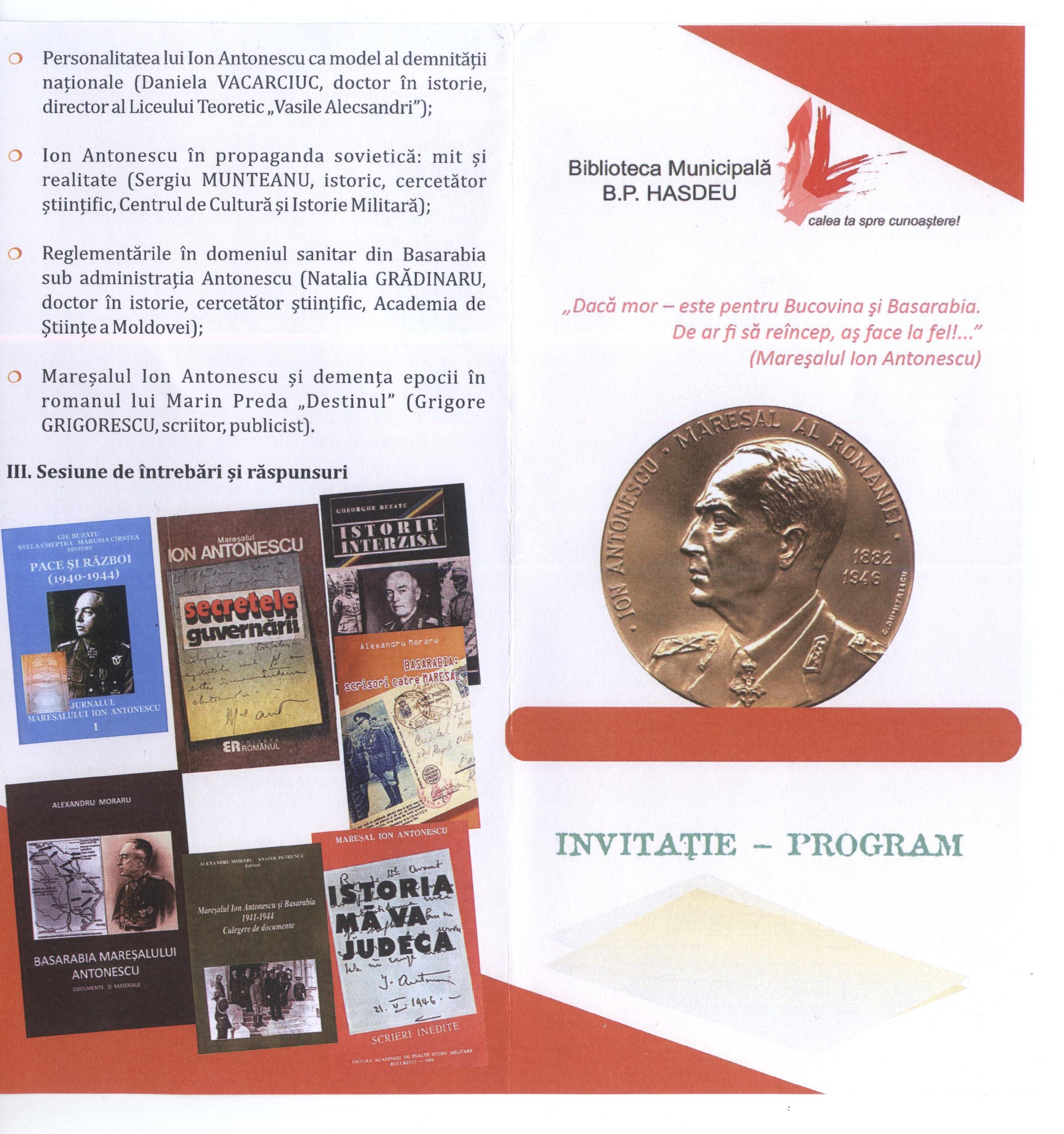 Maresalul Antonescu In Istorie Si Istoriografie Conferinţă